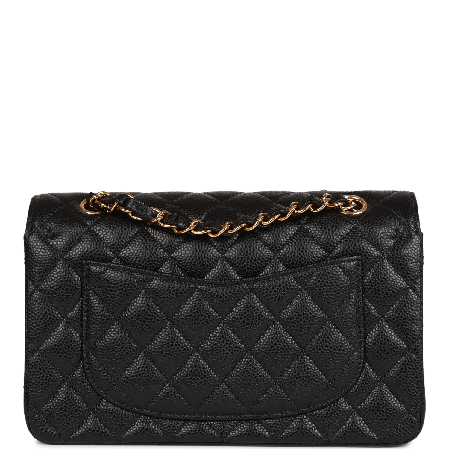 CC Small Classic Double Flap Black Caviar Gold Hardware