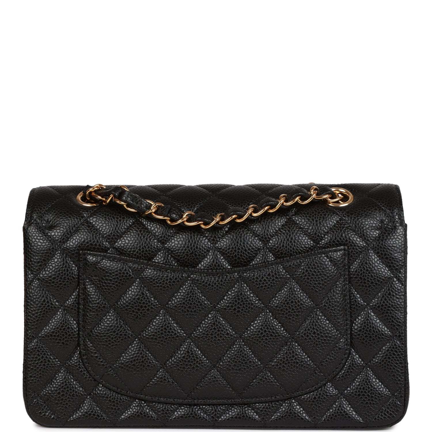 CC Small Classic Double Flap Black Caviar Gold Hardware