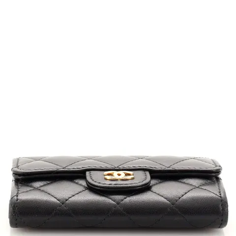 CC Classic Flap Card Case Quilted Lambskin