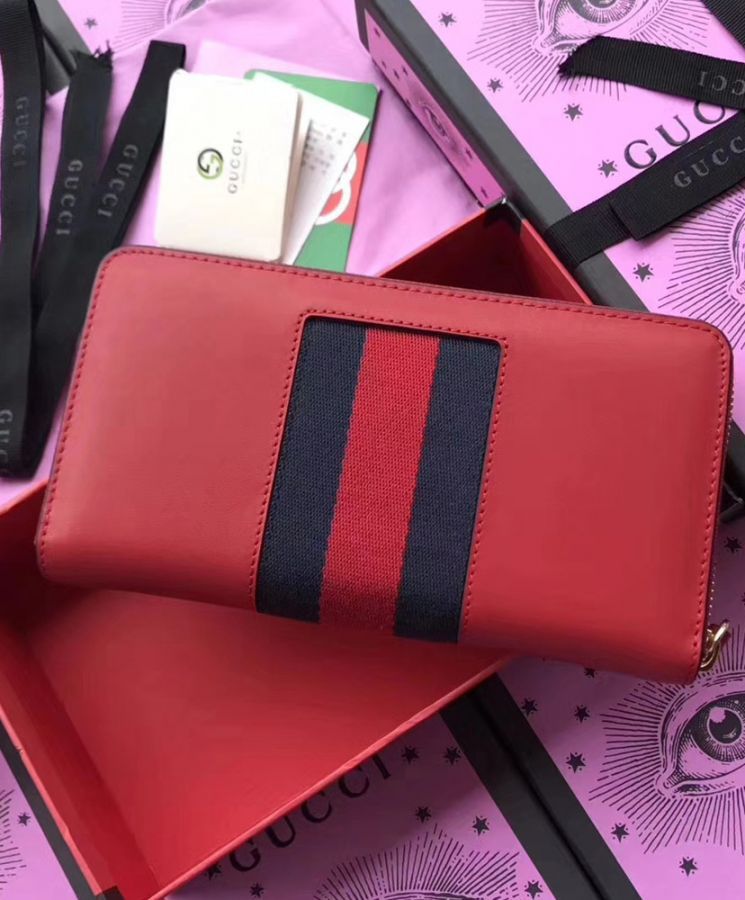 GG Sylvie leather zip around wallet 476083