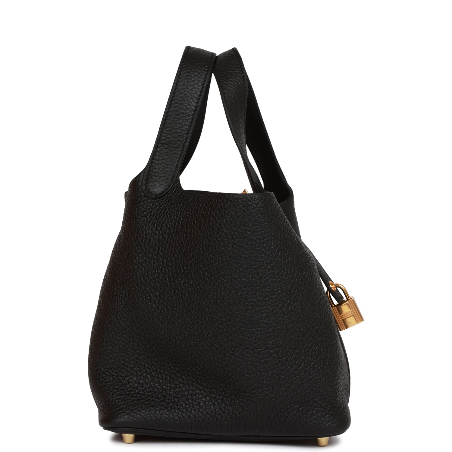 H Picotin Lock 18 Black Clemence Gold Hardware