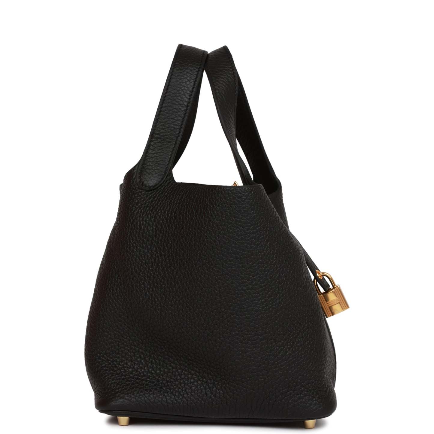 H Picotin Lock 18 Black Clemence Gold Hardware