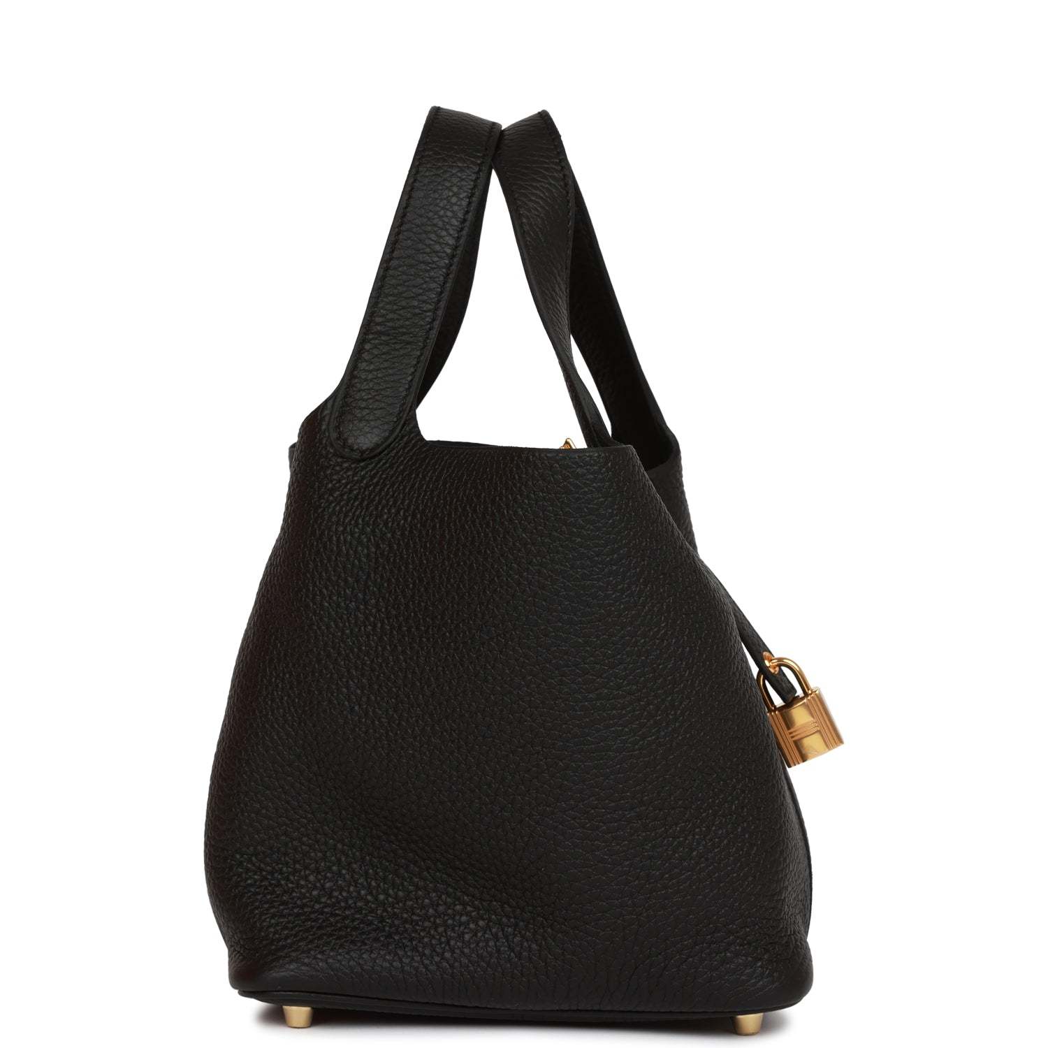 H Picotin Lock 18 Black Clemence Gold Hardware