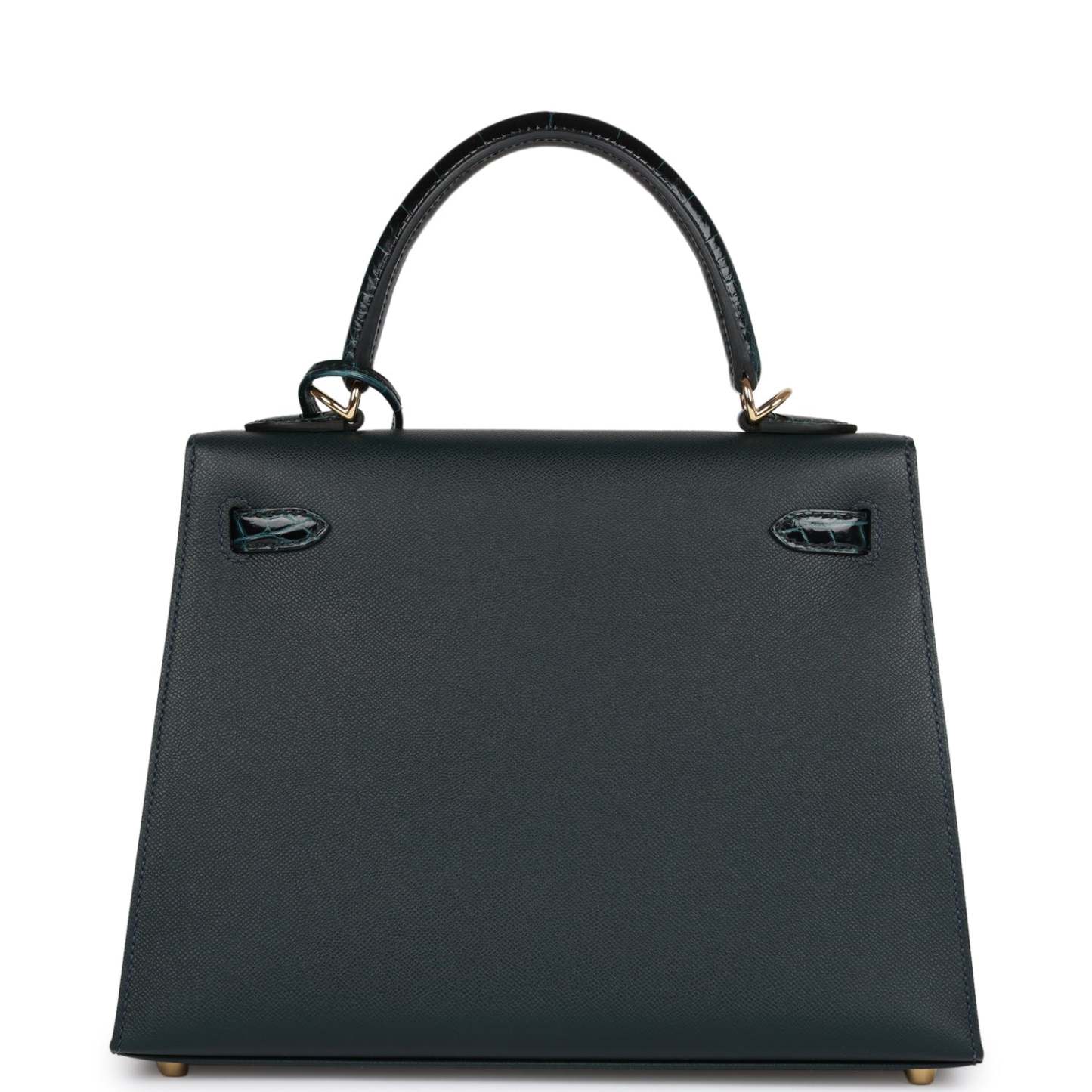 H Kelly Sellier 25 Vert Rousseau Madame and Shiny Niloticus Crocodile Touch Gold Hardware