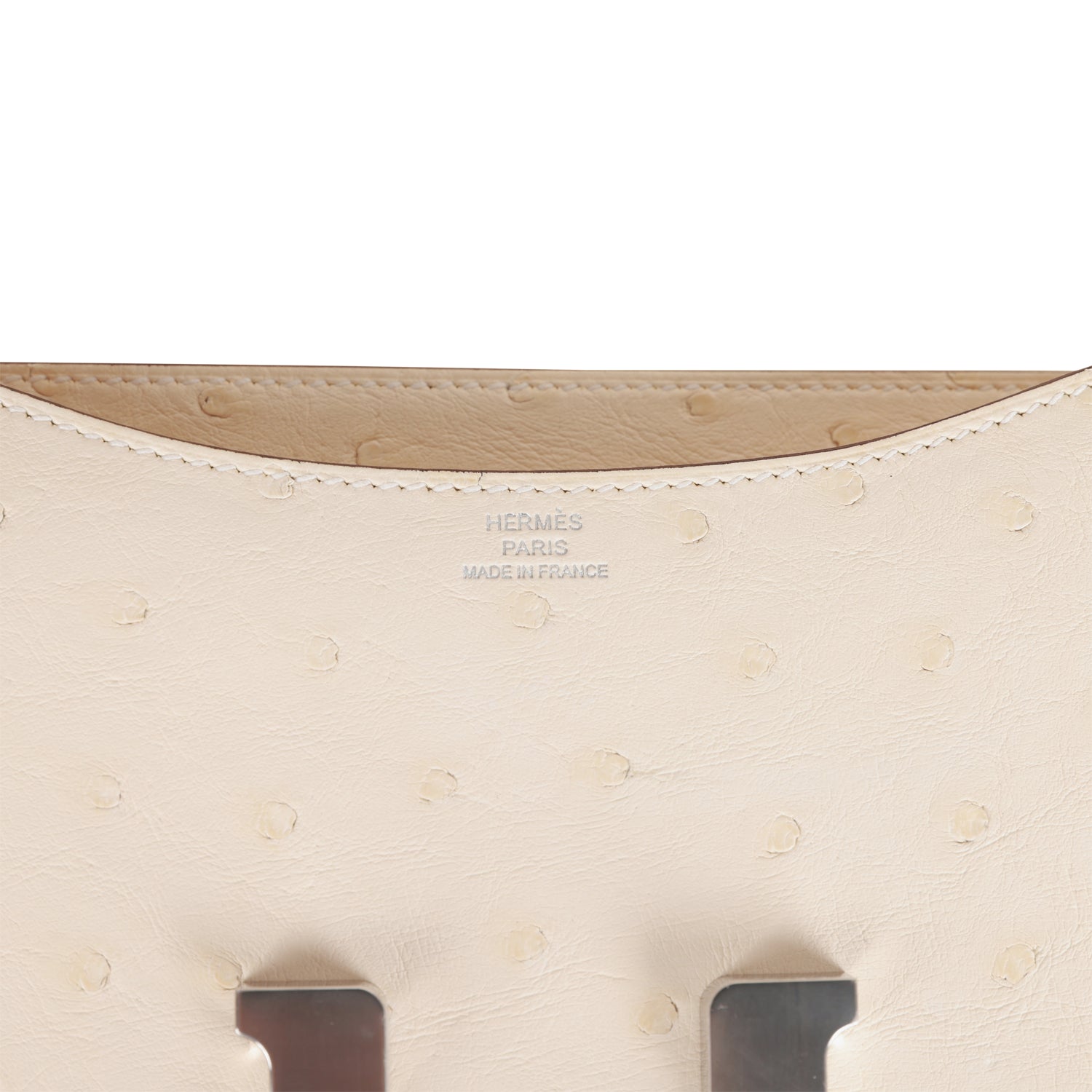 H Constance 18 Nata Ostrich Palladium Hardware
