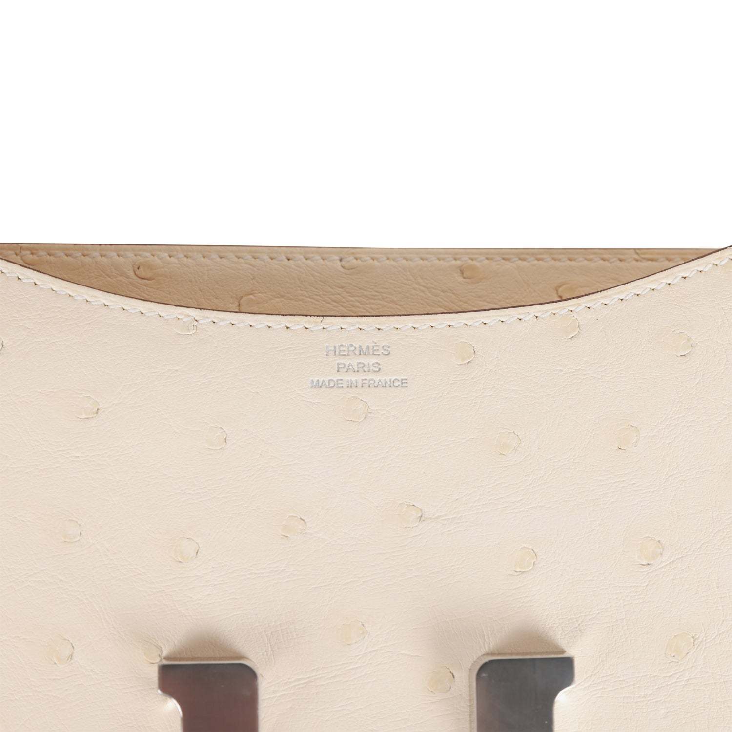 H Constance 18 Nata Ostrich Palladium Hardware