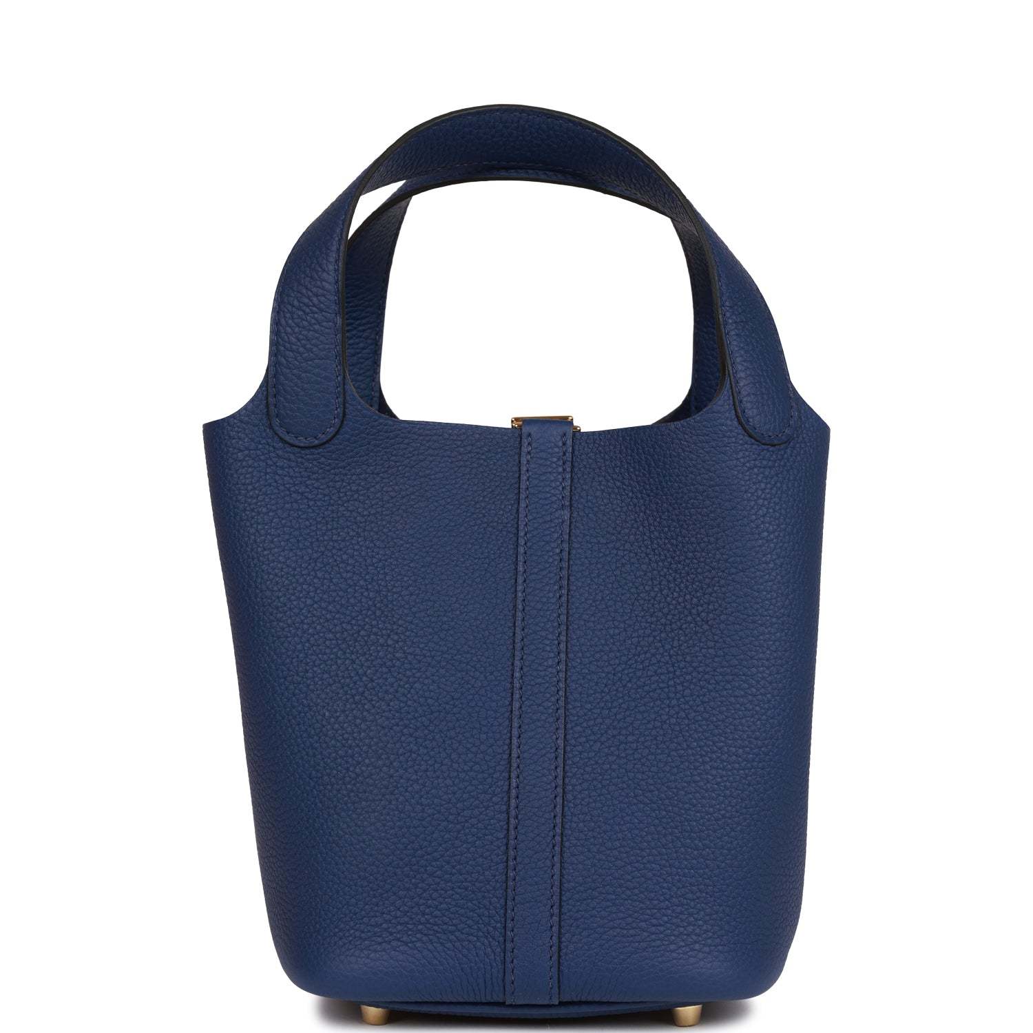 H Picotin Lock 18 Bleu Saphir Clemence Gold Hardware