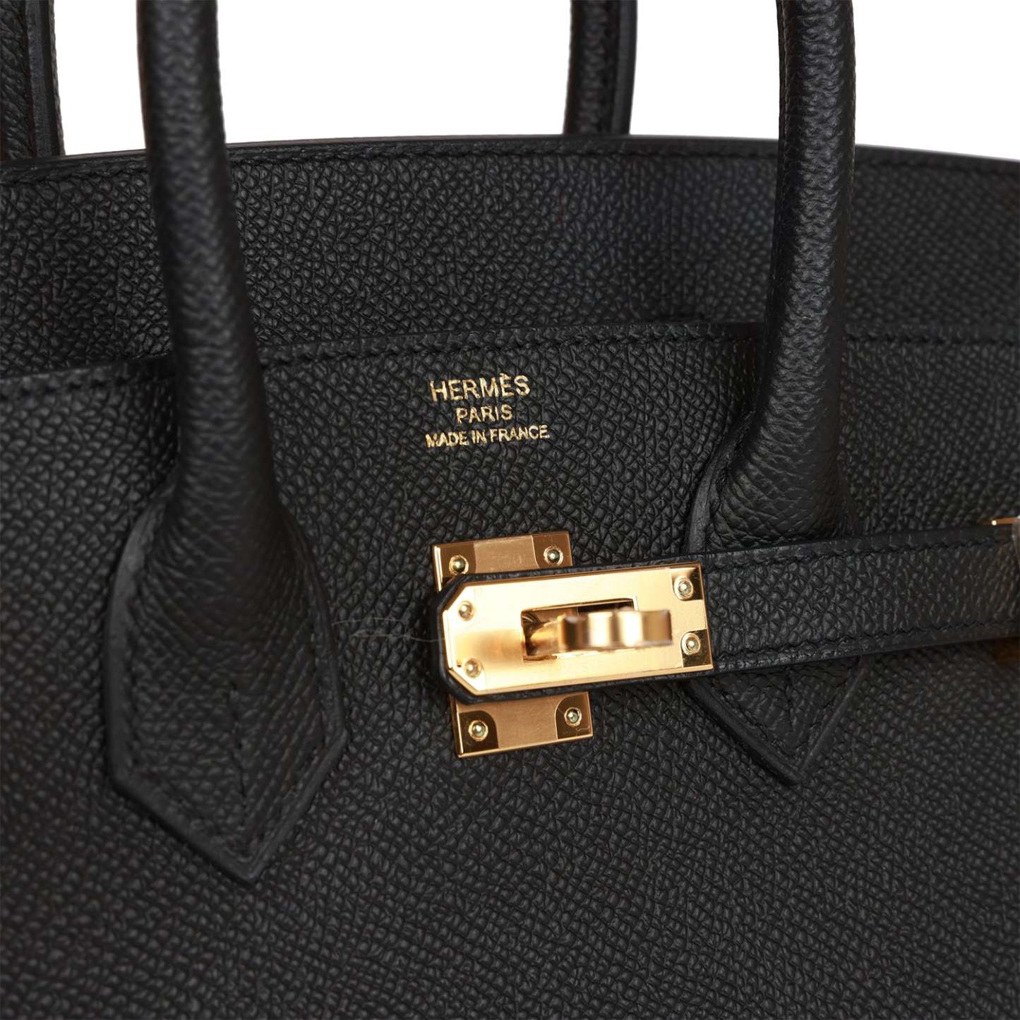 H Birkin Sellier 25 Black Epsom Gold Hardware