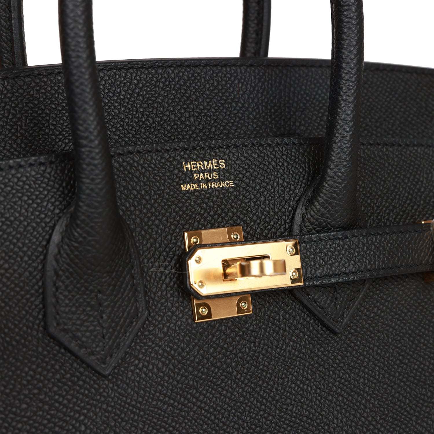 H Birkin Sellier 25 Black Epsom Gold Hardware