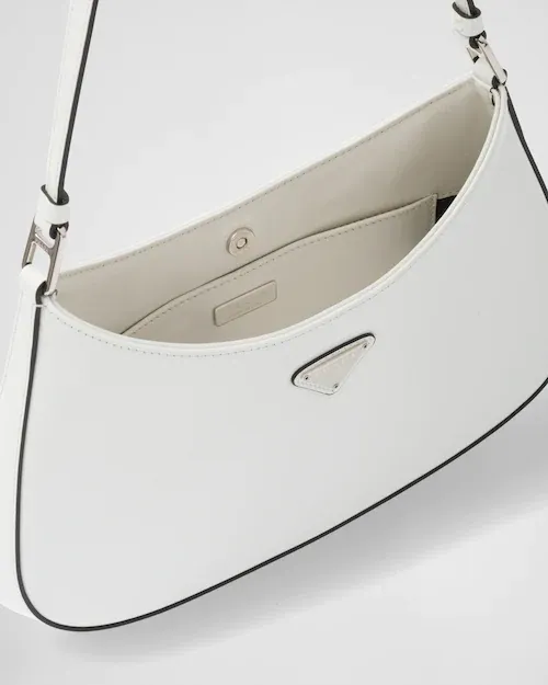 PP Cleo brushed leather shoulder bag - White/Black