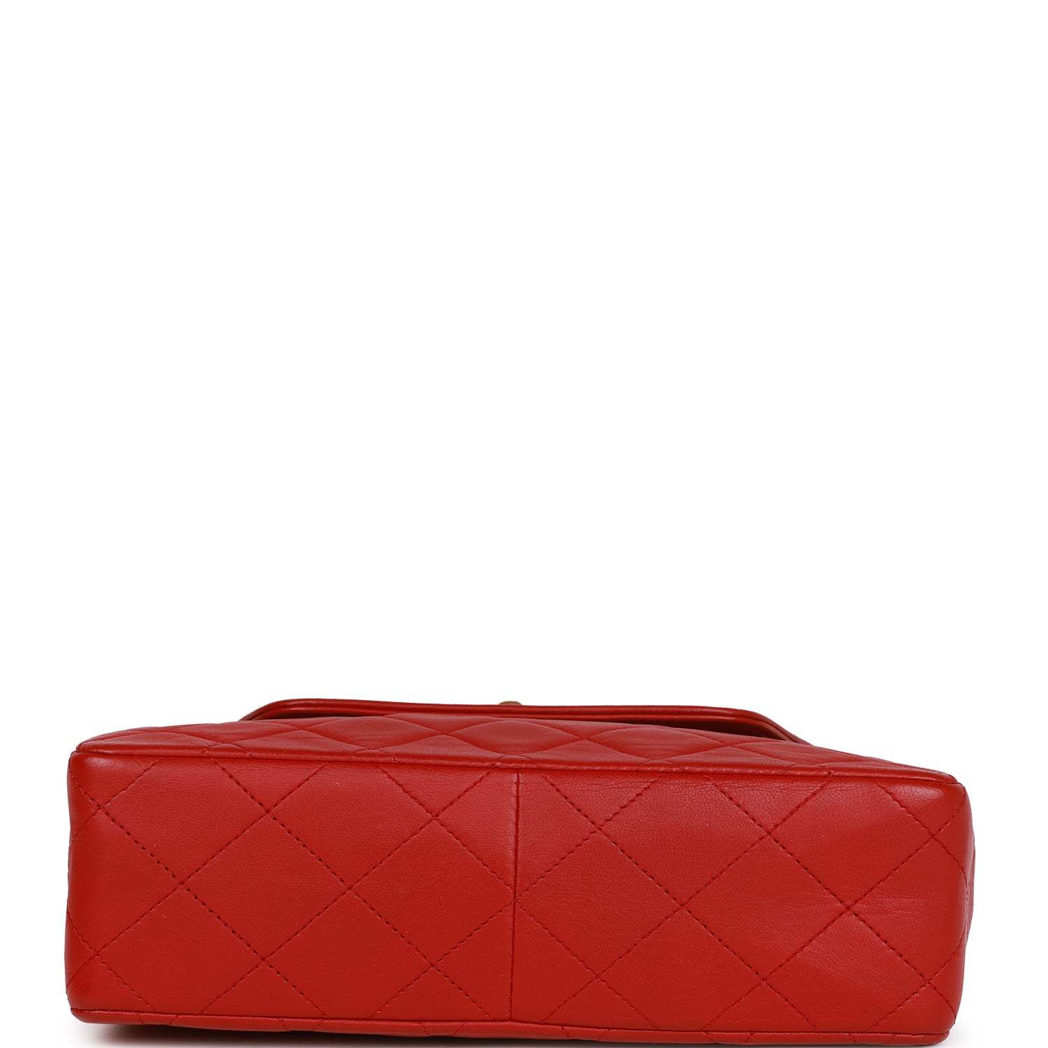 Vintage CC Trapeze Flap Bag Red Lambskin Gold Hardware