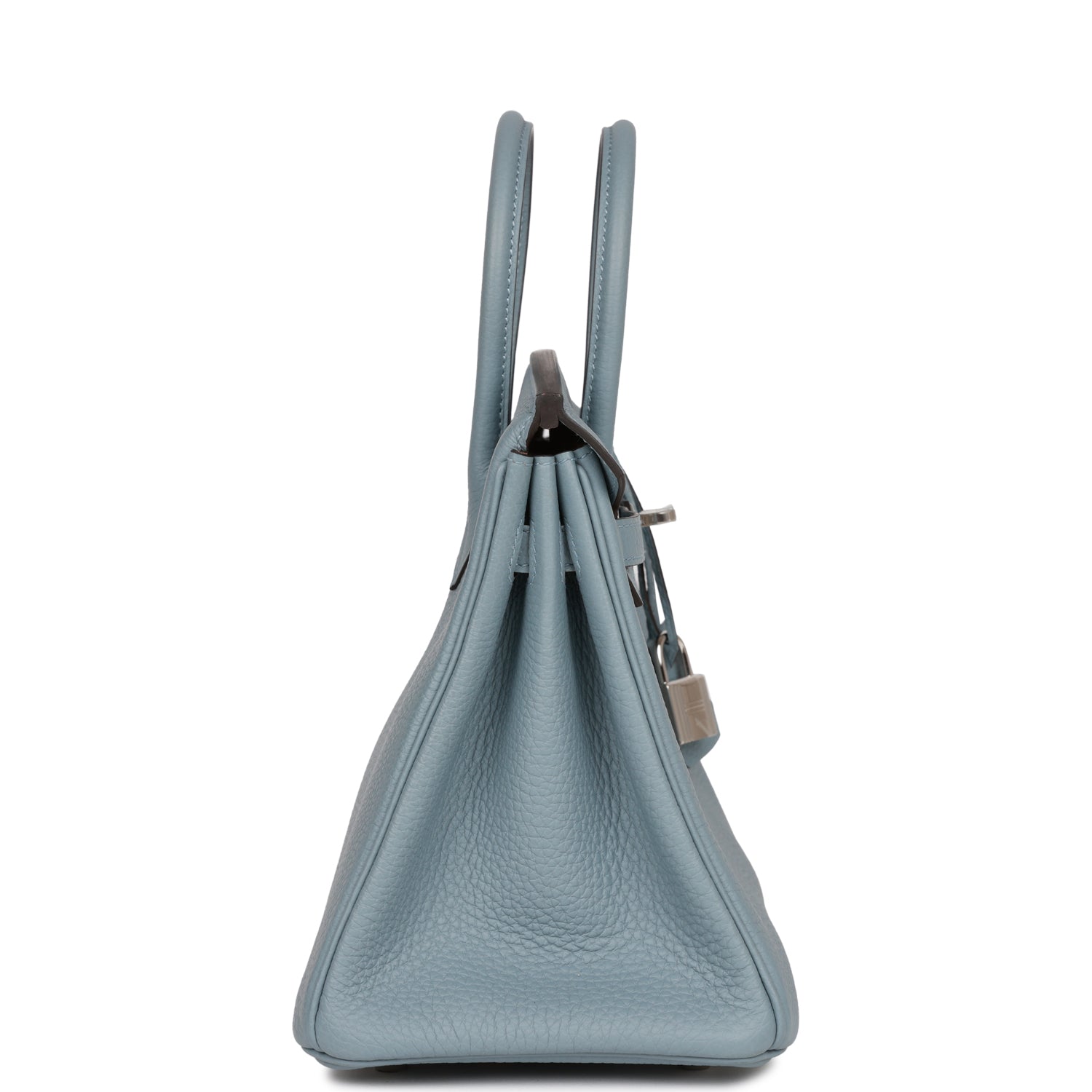 H Birkin 25 Bleu Lin Verso Togo Palladium Hardware