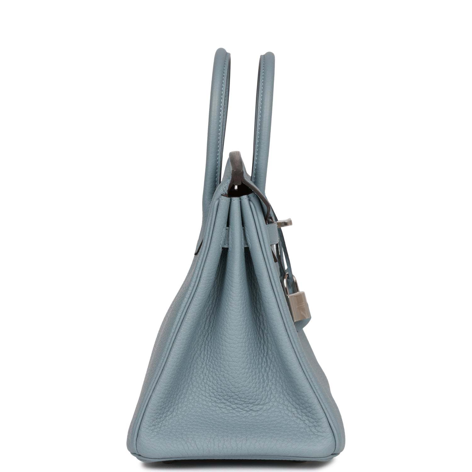 H Birkin 25 Bleu Lin Verso Togo Palladium Hardware