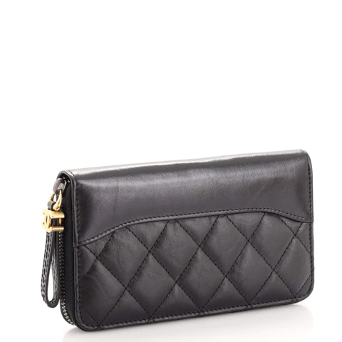 CC Gabrielle Zip Around Wallet Quilted Aged Calfskin Small
