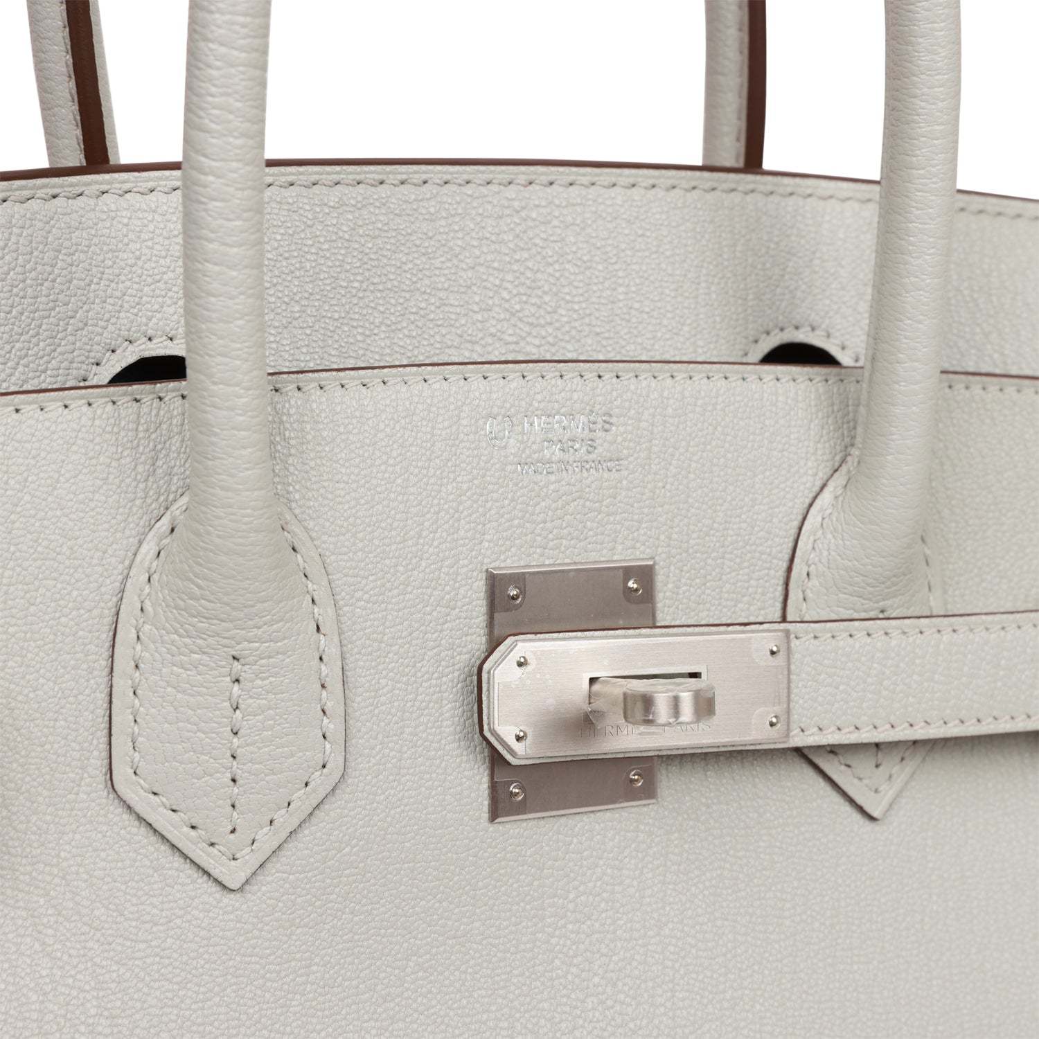 H Special Order (HSS) Birkin 30 Gris Perle Verso Chevre Brushed Palladium Hardware