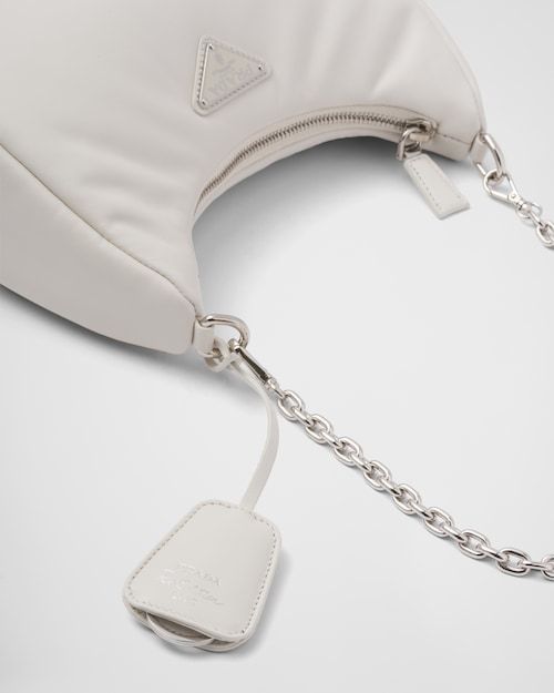 Padded nappa-leather PP Re-Edition shoulder bag - White