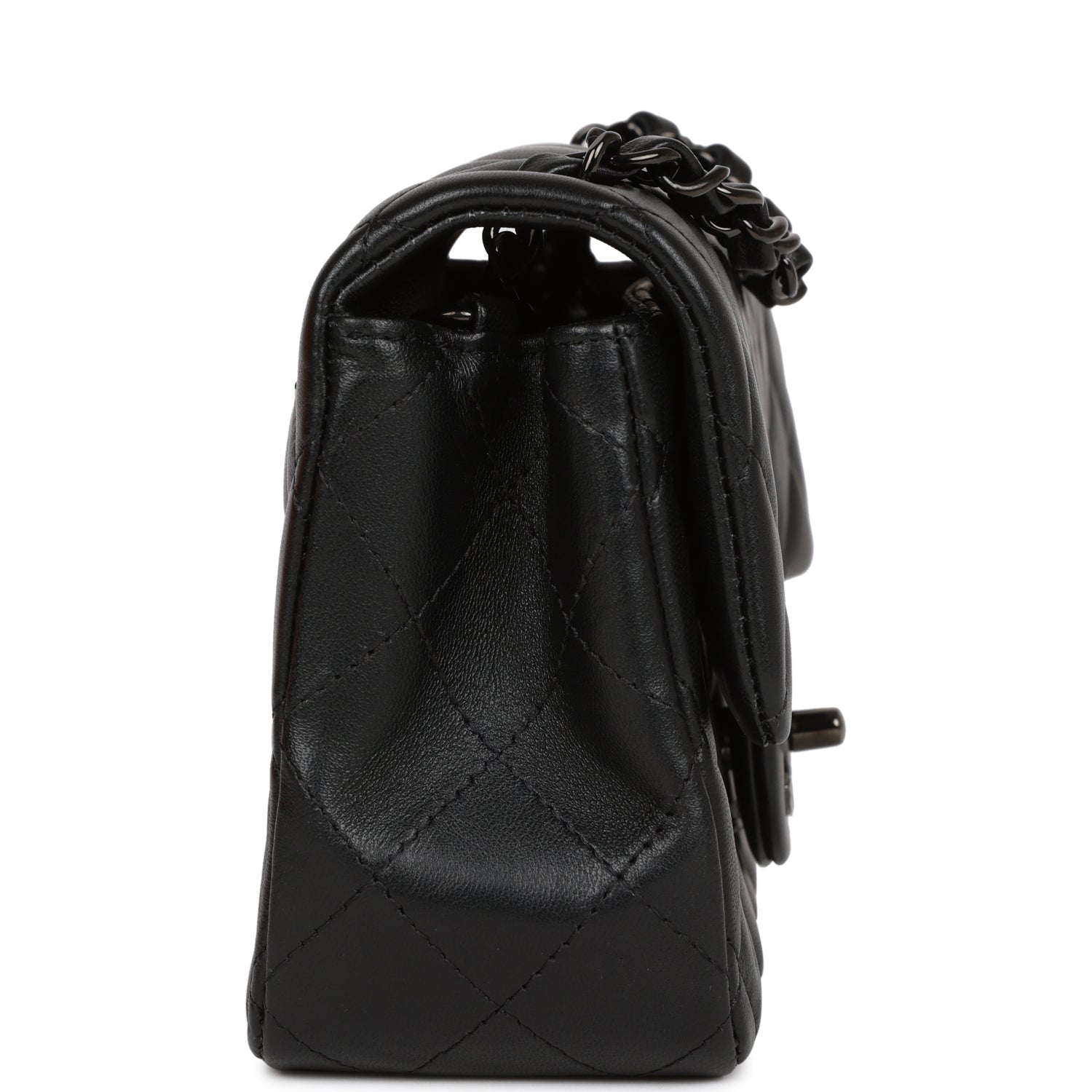 CC Mini Rectangular Flap Bag SO Black Lambskin Black Hardware for MR
