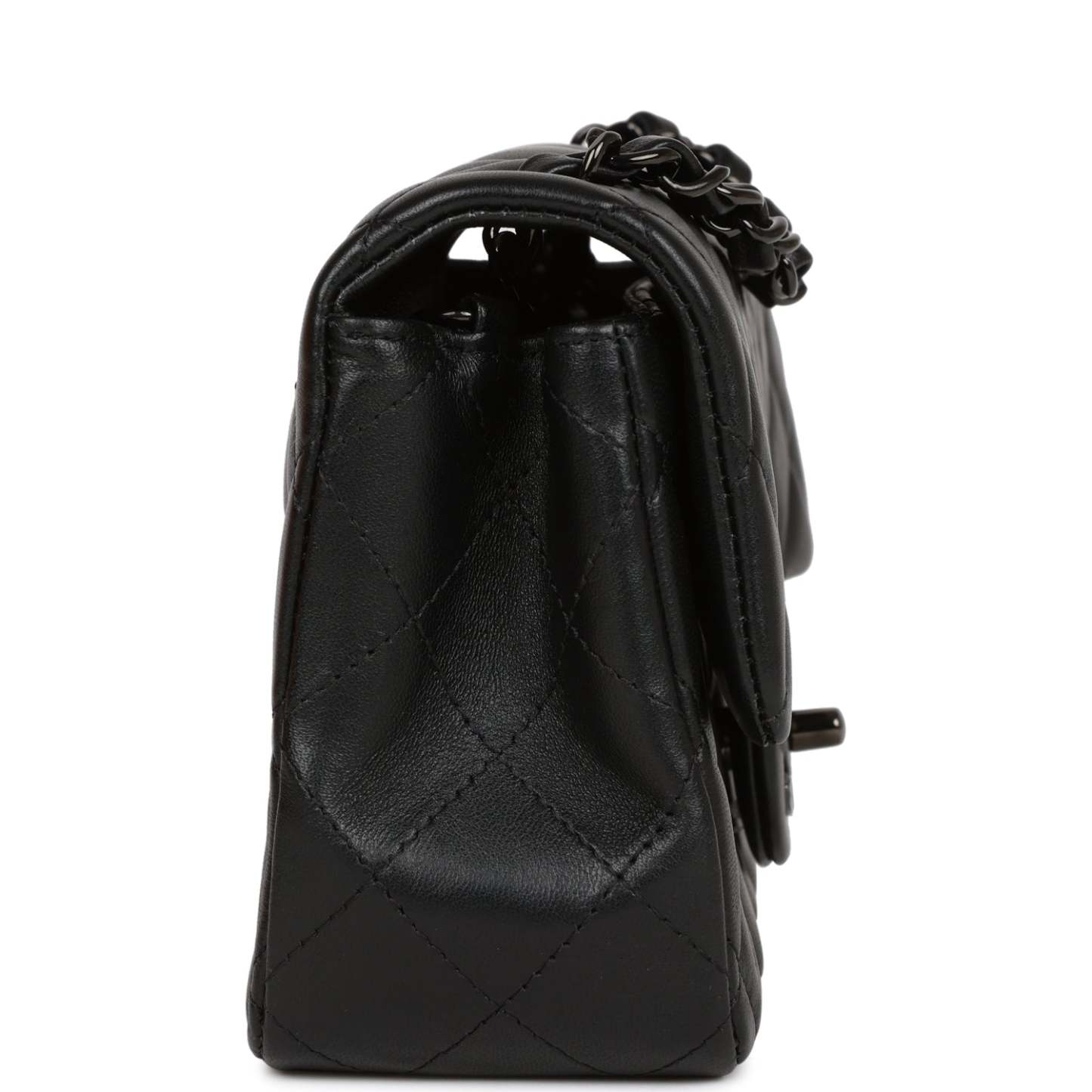 CC Mini Rectangular Flap Bag SO Black Lambskin Black Hardware for MR
