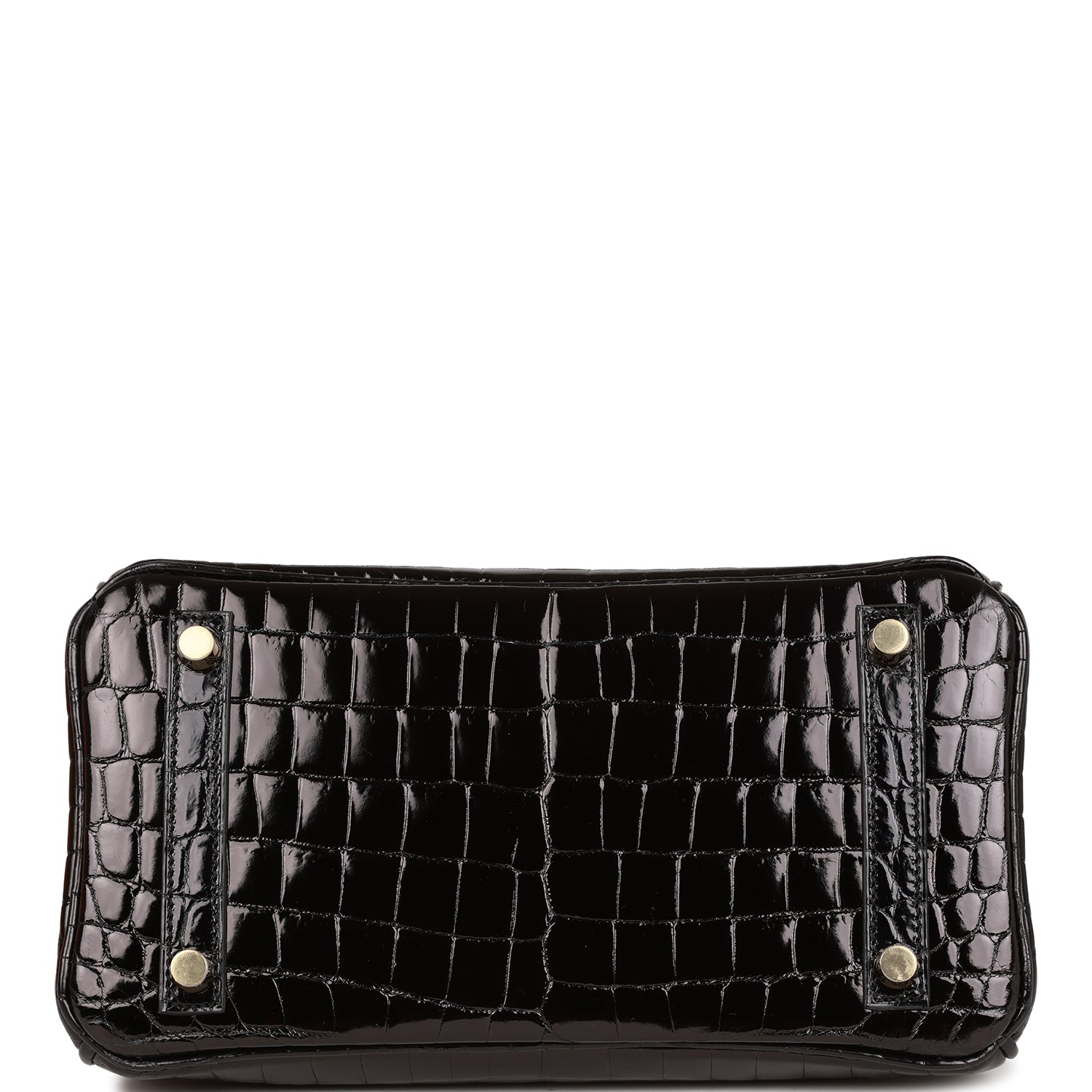 H Birkin 25 Black Shiny Niloticus Crocodile Gold Hardware