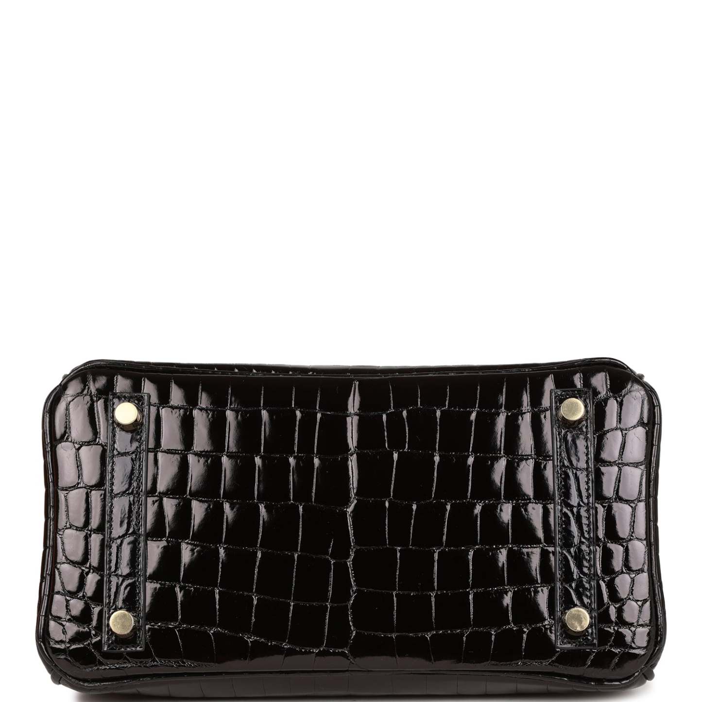H Birkin 25 Black Shiny Niloticus Crocodile Gold Hardware