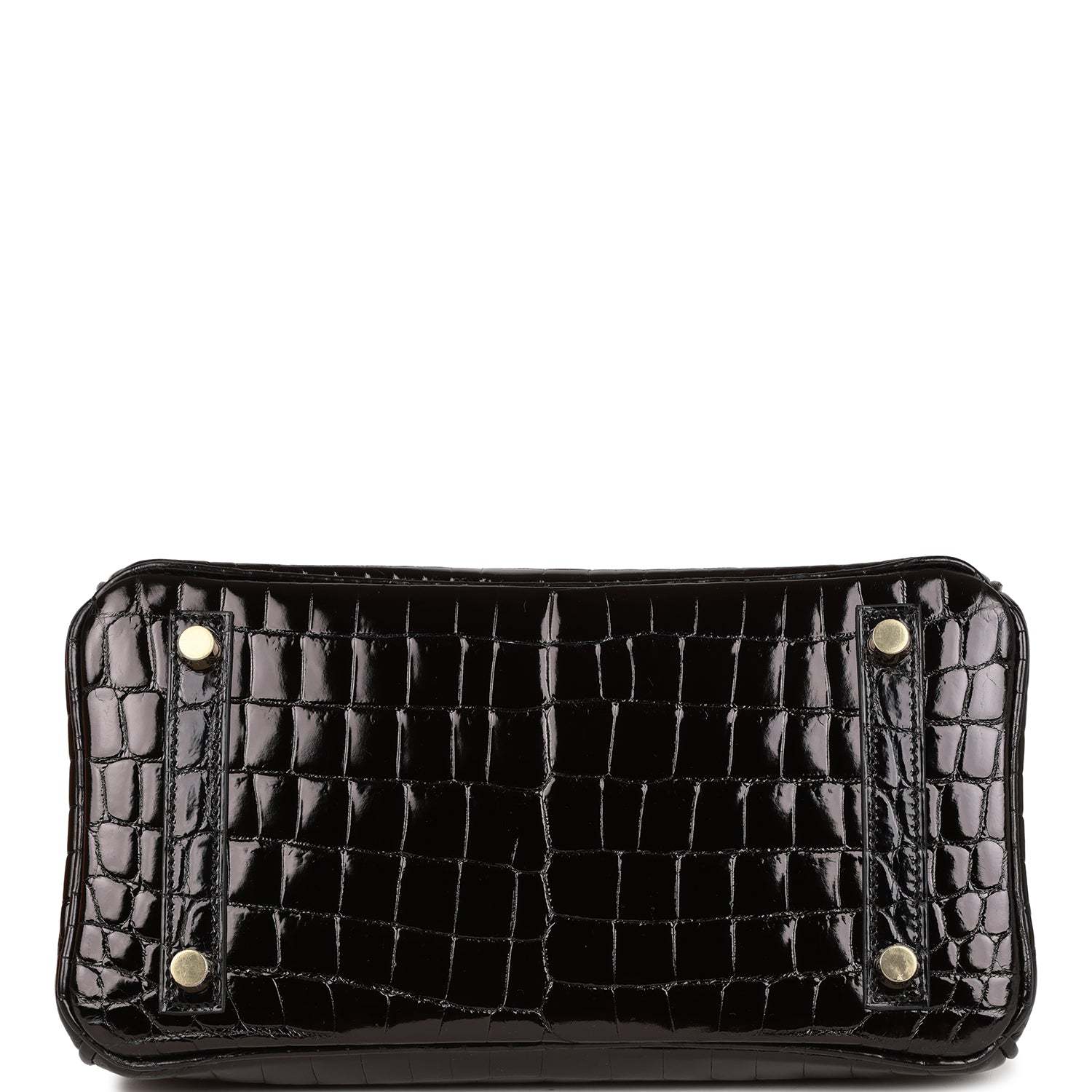 H Birkin 25 Black Shiny Niloticus Crocodile Gold Hardware