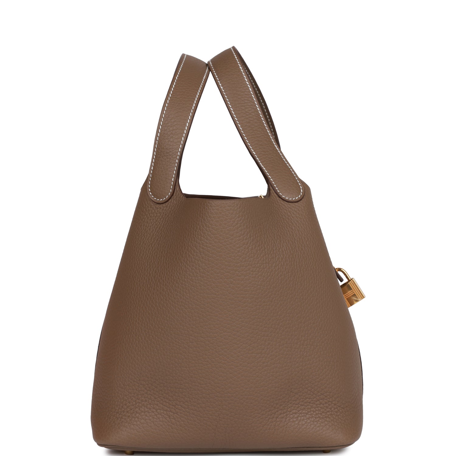 H Picotin Lock 22 Etoupe Clemence Gold Hardware