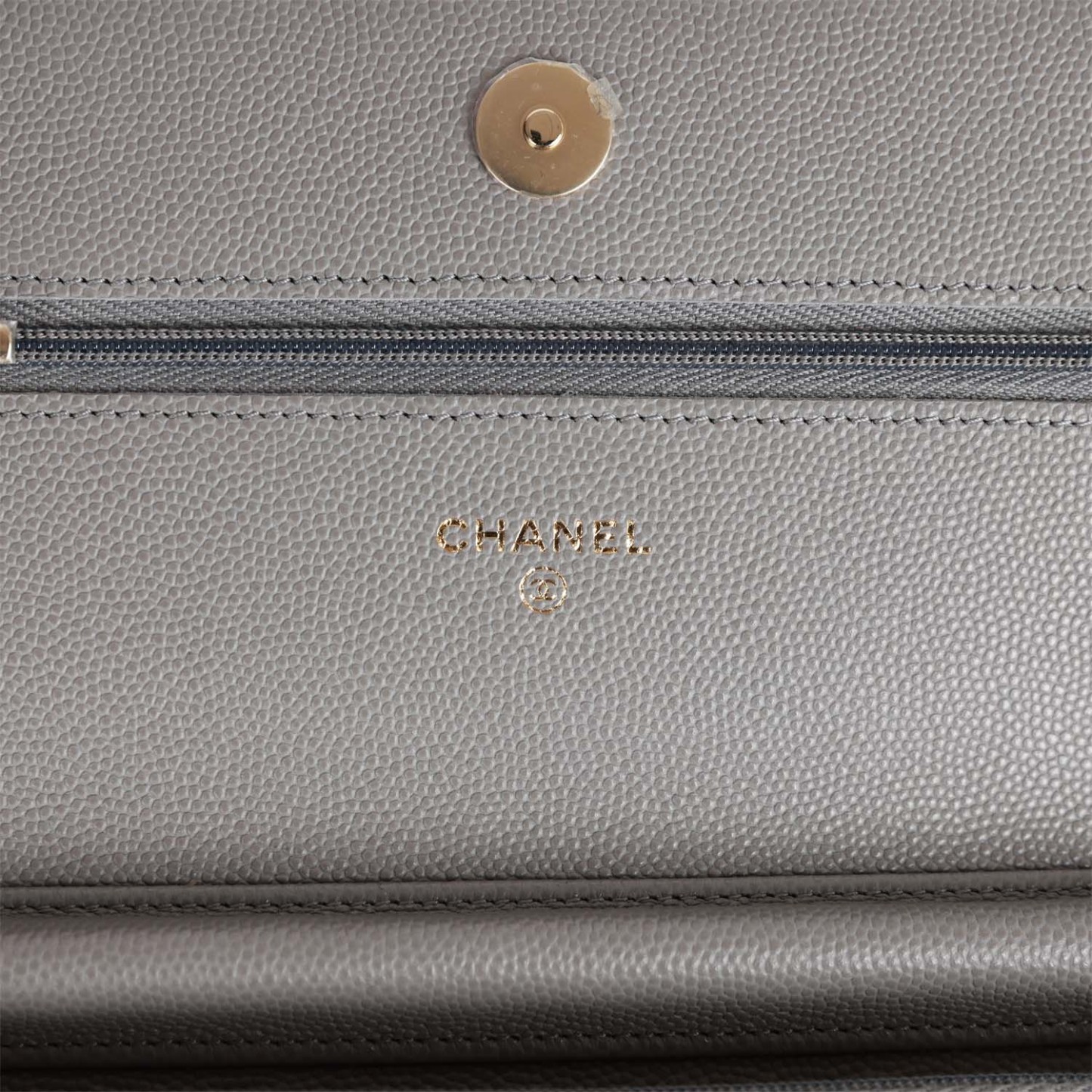 CC Wallet on Chain WOC Grey Caviar Light Gold Hardware