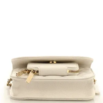 CC Business Affinity Flap Clutch with Chain Quilted Caviar