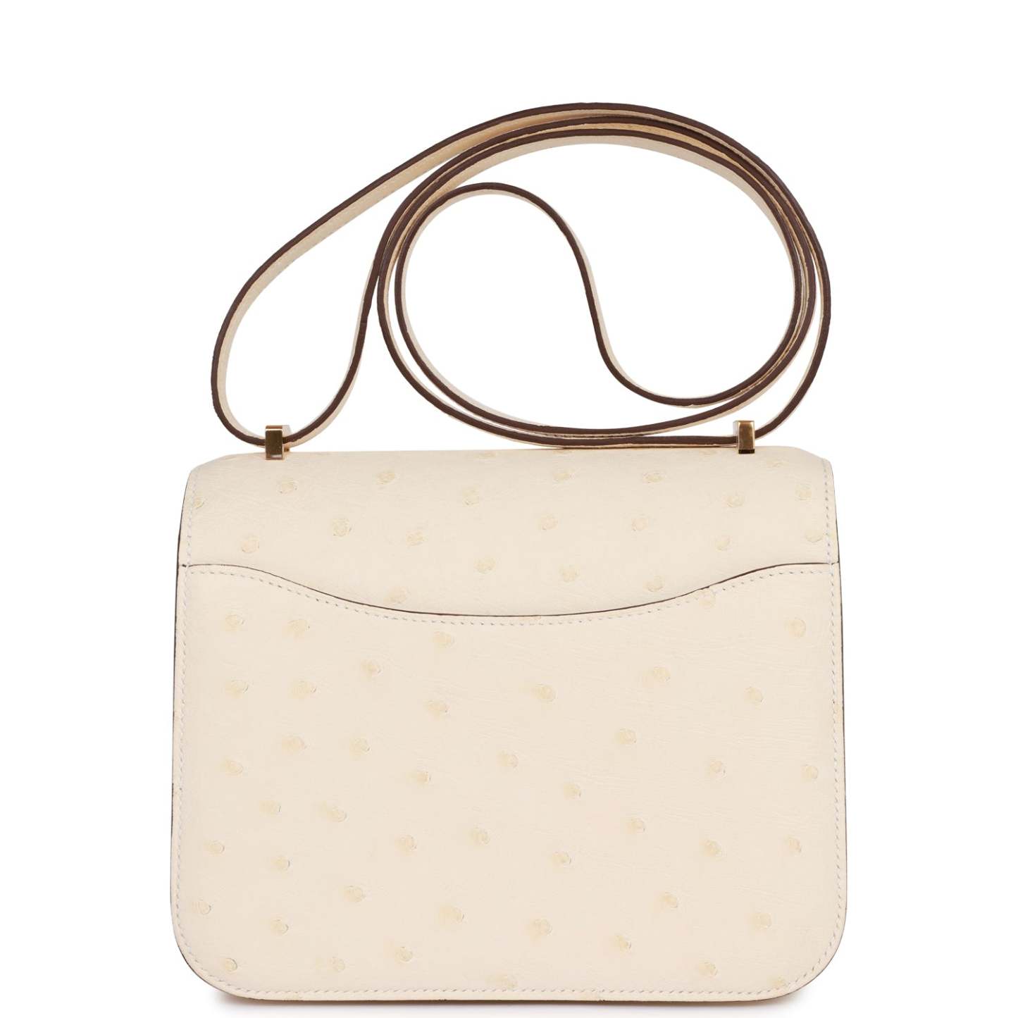 H Constance 18 Nata Ostrich Gold Hardware