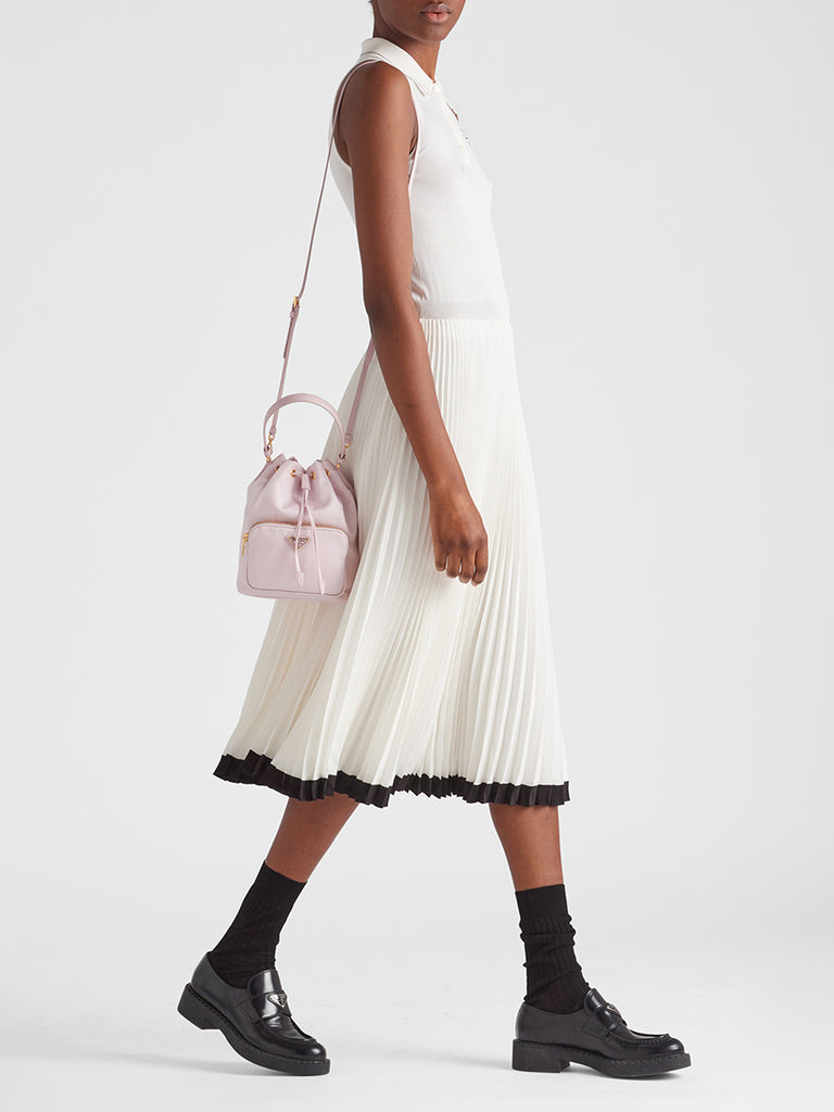PP Duet Re-Nylon Bucket Shoulder Bag in Alabaster Pink
