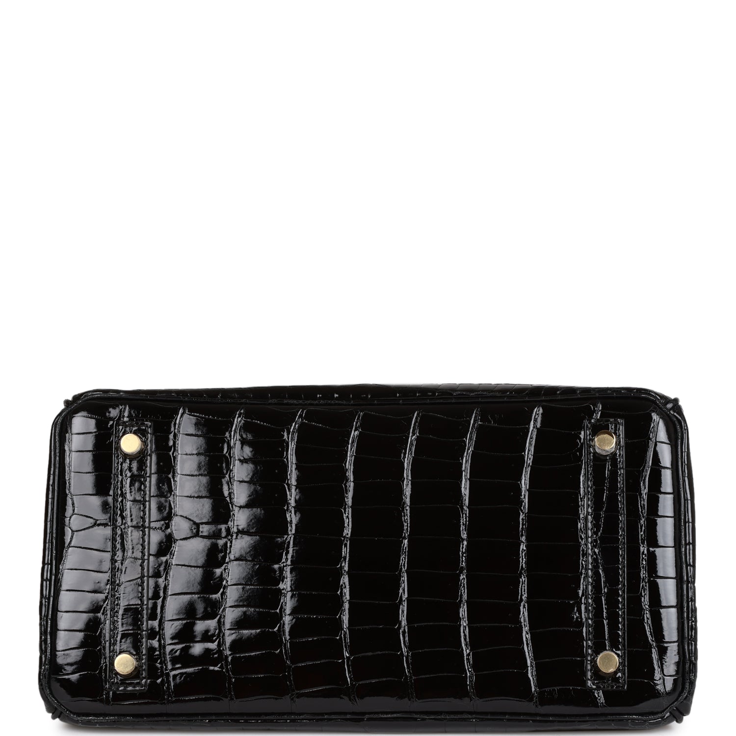 H Birkin 30 Black Shiny Niloticus Crocodile Gold Hardware