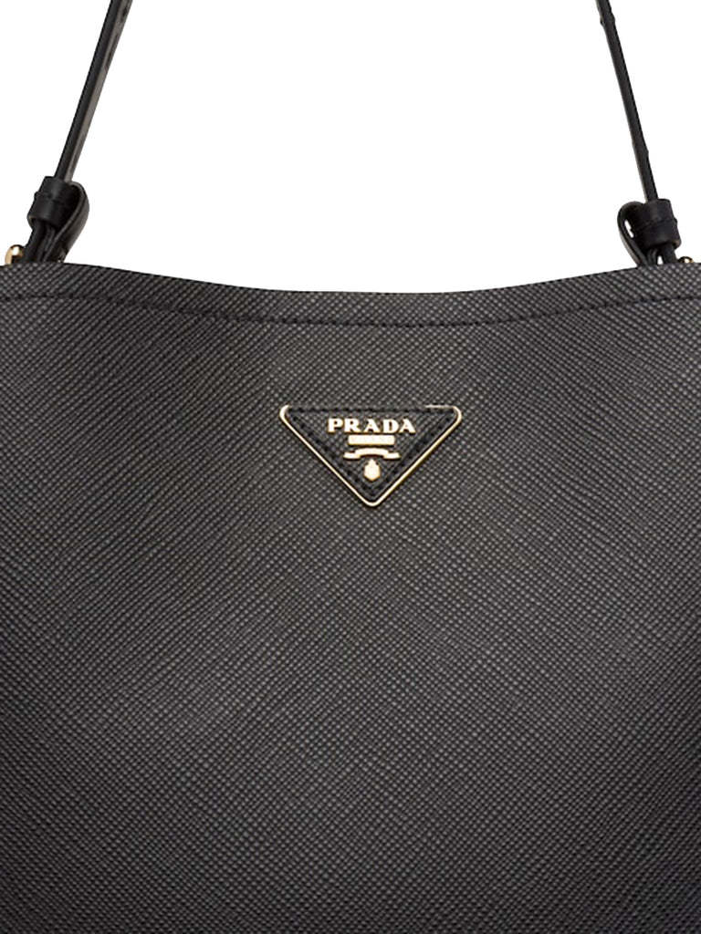 PP Saffiano Leather PP Matin??e Bag in Black