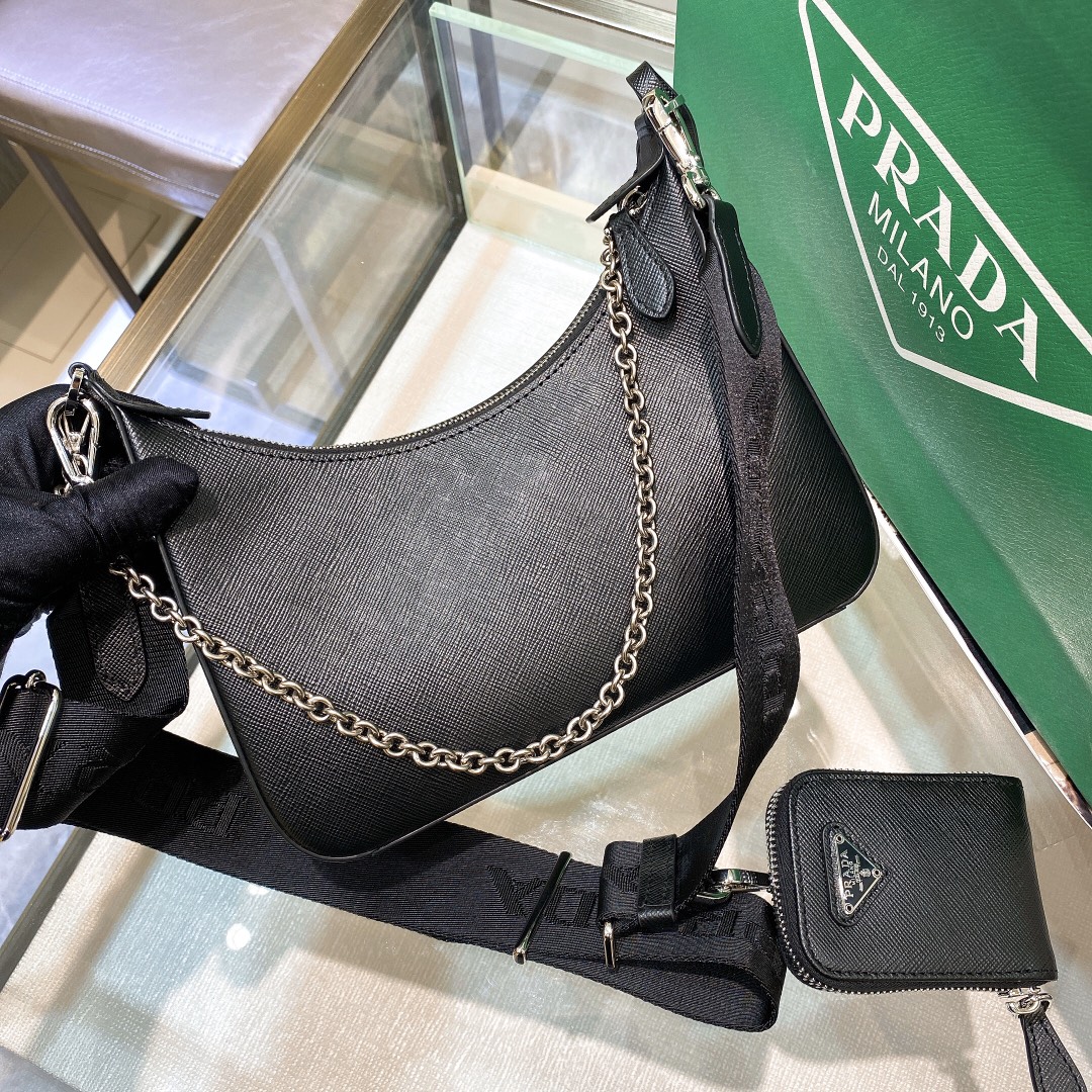 Pra Re-Edition 2005 Re-Nylon Mini Bag Black For Women, Women's Bags 8.6in/22cm 1NE204_R064_F0002