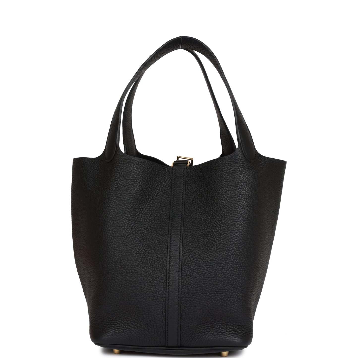 H Picotin Lock 22 Black Clemence Gold Hardware