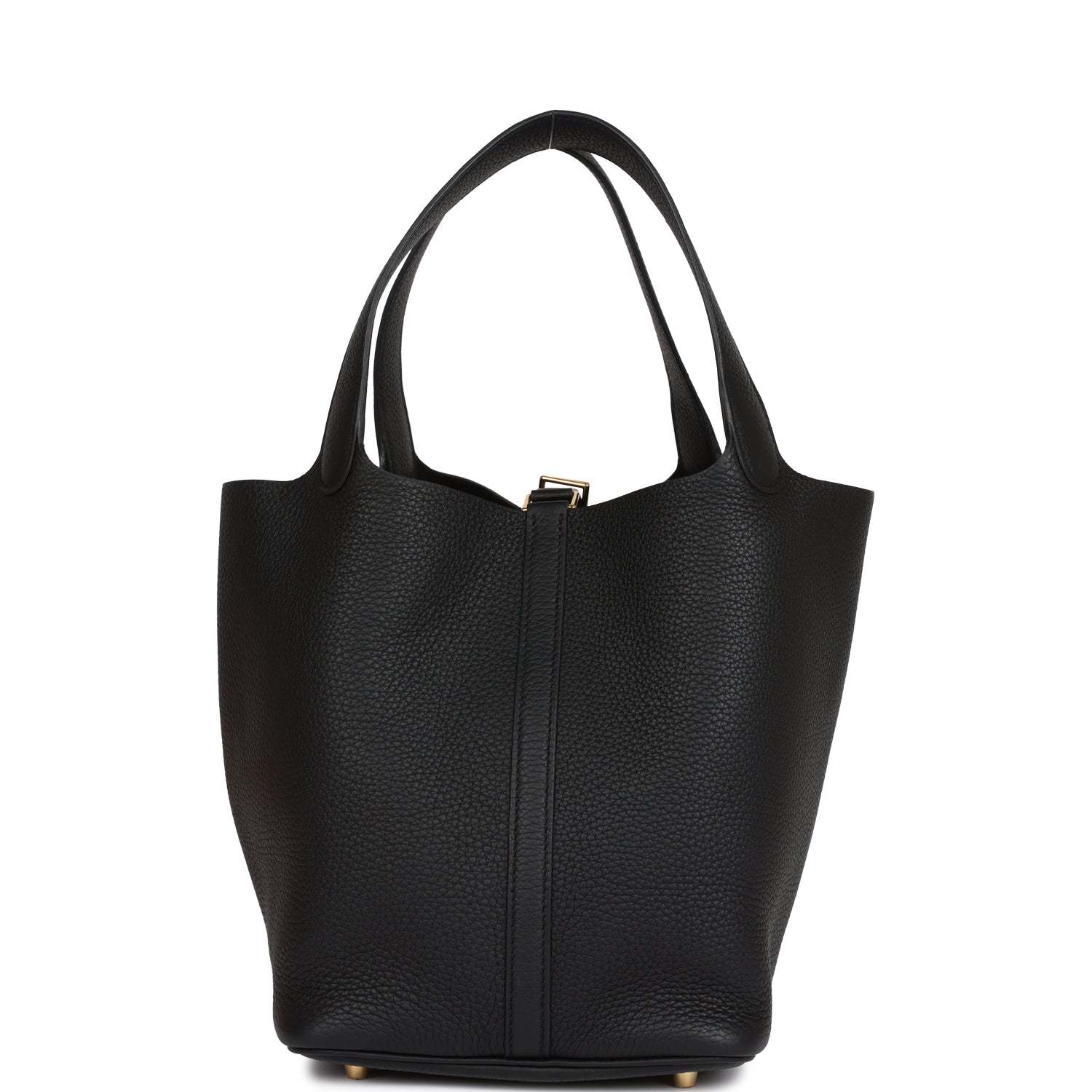 H Picotin Lock 22 Black Clemence Gold Hardware