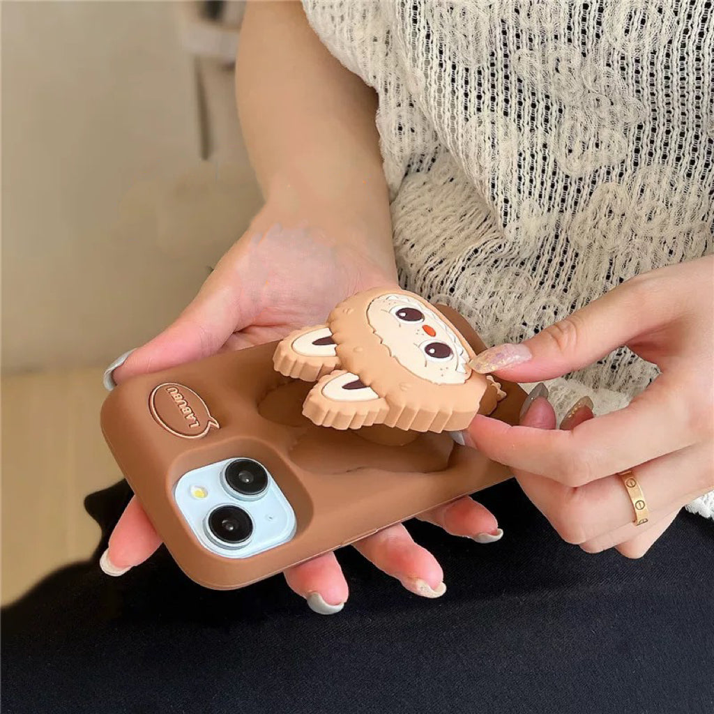 cute-cartoon-labubu-zimomo-silicone-with-stand-brown-pink-iphone-case-8529