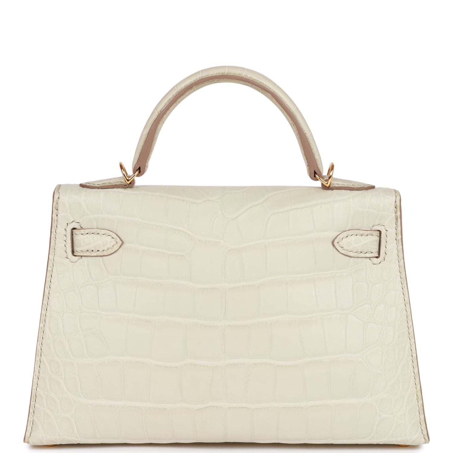 H Kelly Sellier 20cm Beton Matte Alligator Gold Hardware