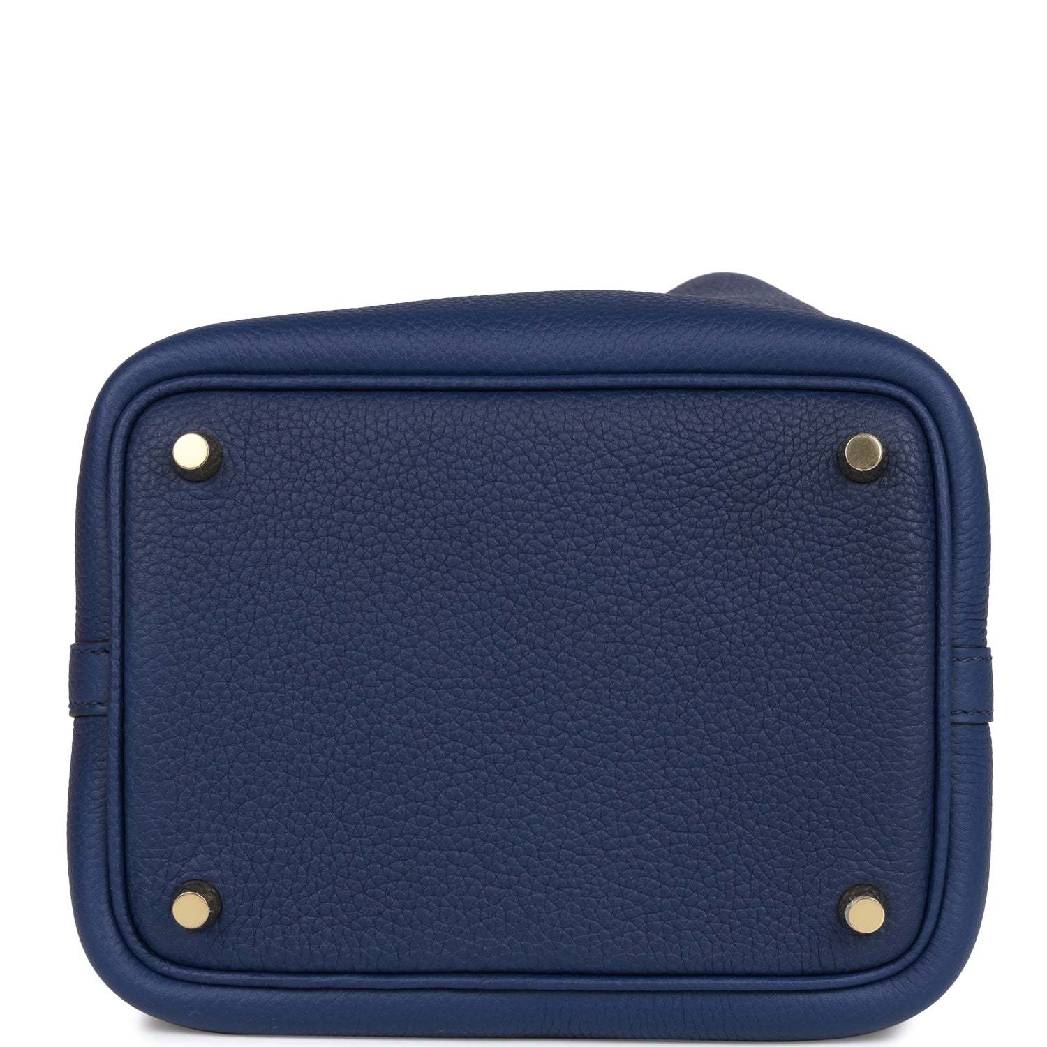 H Picotin Lock 18 Bleu Saphir Clemence Gold Hardware