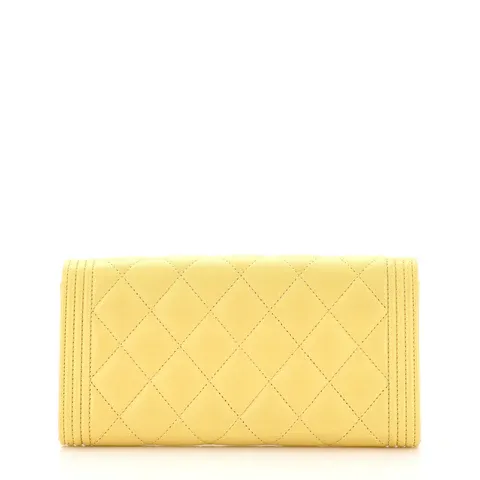CC Boy Flap Wallet Quilted Lambskin Long