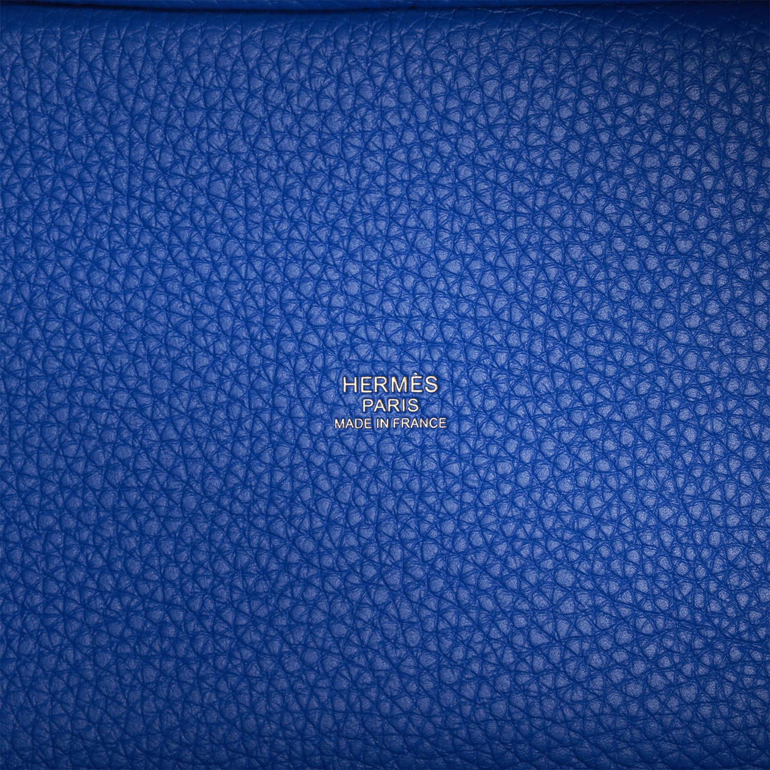 H Picotin Lock 18 Bleu Royal Clemence Gold Hardware