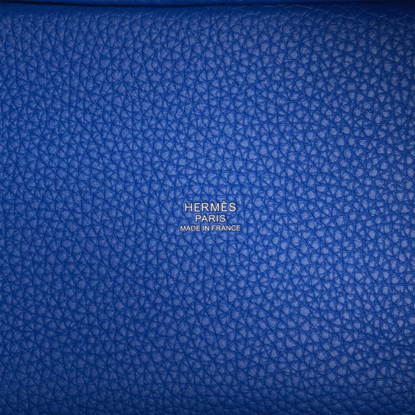 H Picotin Lock 18 Bleu Royal Clemence Gold Hardware