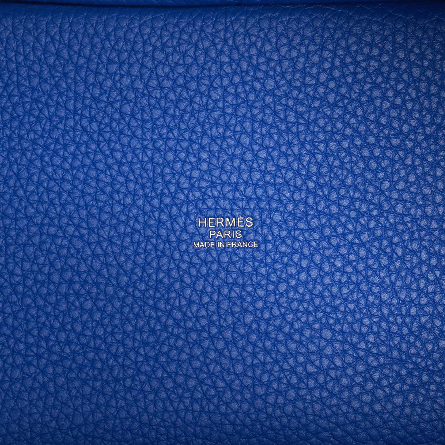 H Picotin Lock 18 Bleu Royal Clemence Gold Hardware