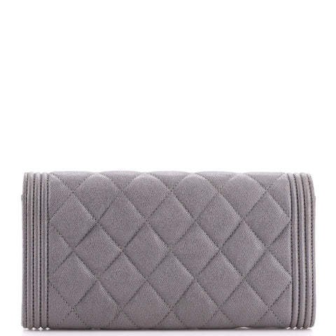 CC Boy Flap Wallet Quilted Leather Long