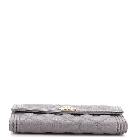 CC Boy Flap Wallet Quilted Leather Long