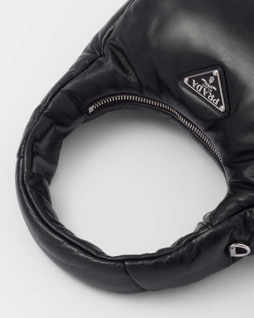 PP Soft padded nappa leather mini-bag - Black