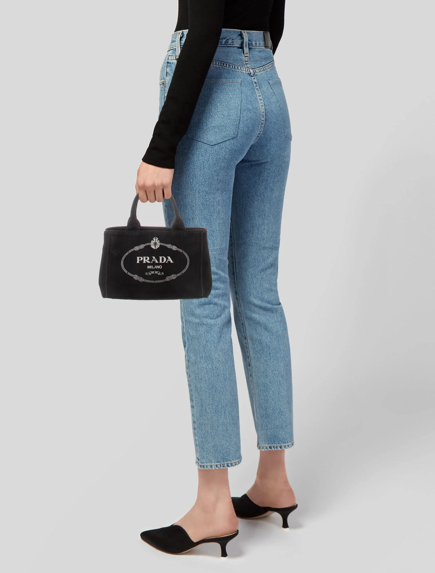 PP Small Cotton Canvas Tote in Black