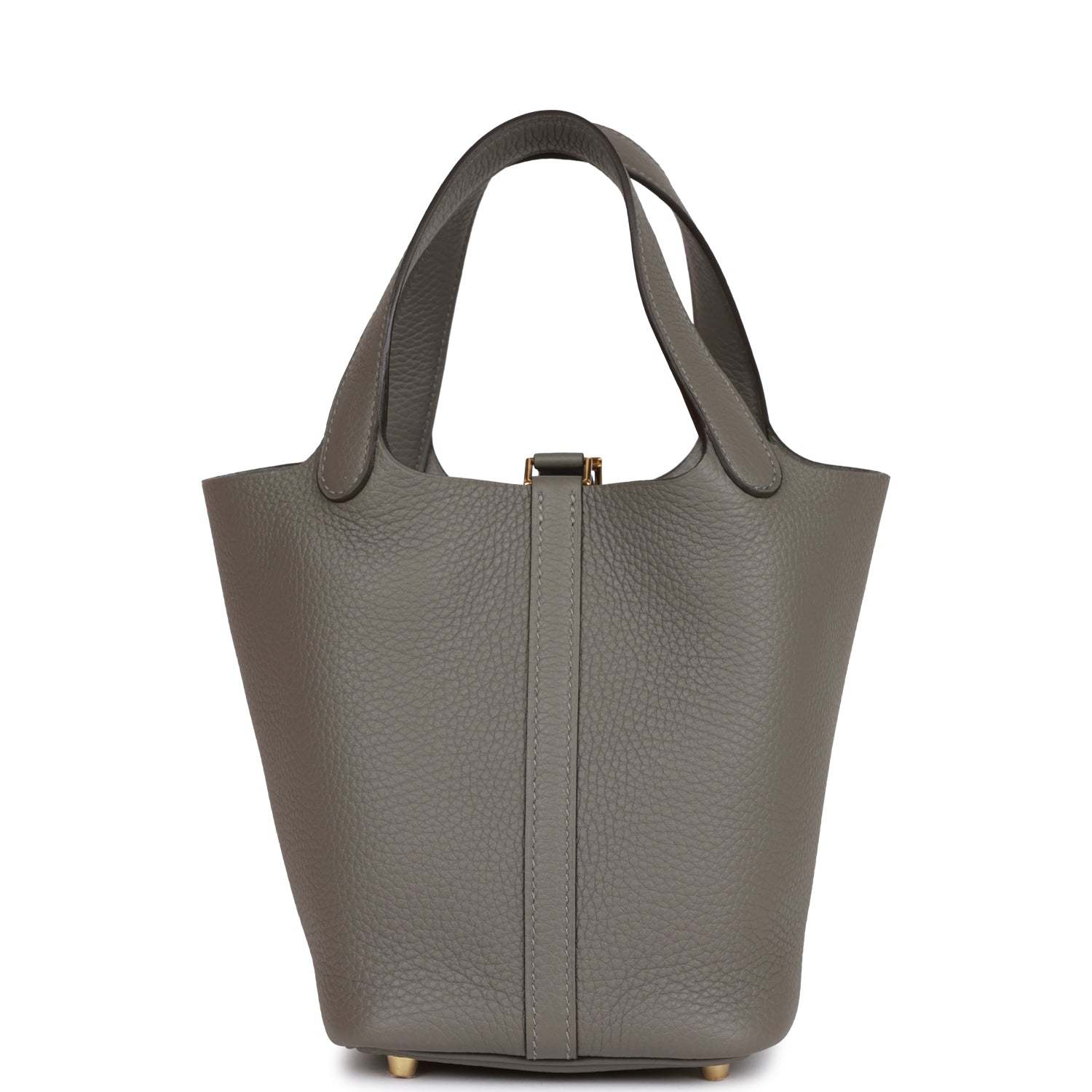 H Picotin Lock 18 Gris Meyer Clemence Gold Hardware