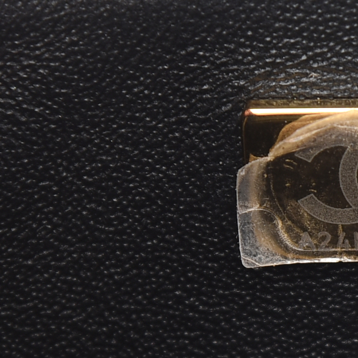 CC Lambskin Quilted Mini Top Handle Rectangular Flap in Black