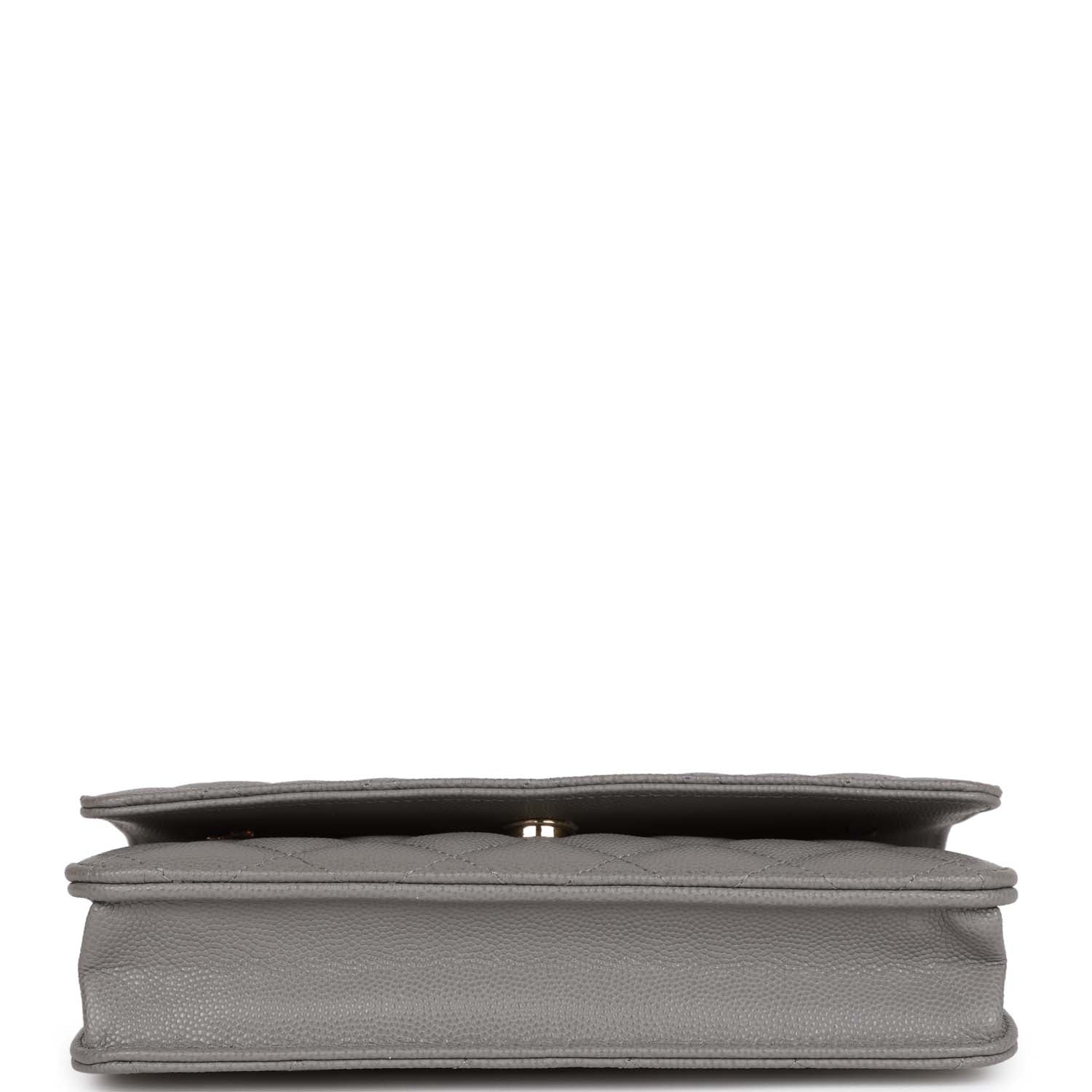 CC Wallet on Chain WOC Grey Caviar Light Gold Hardware