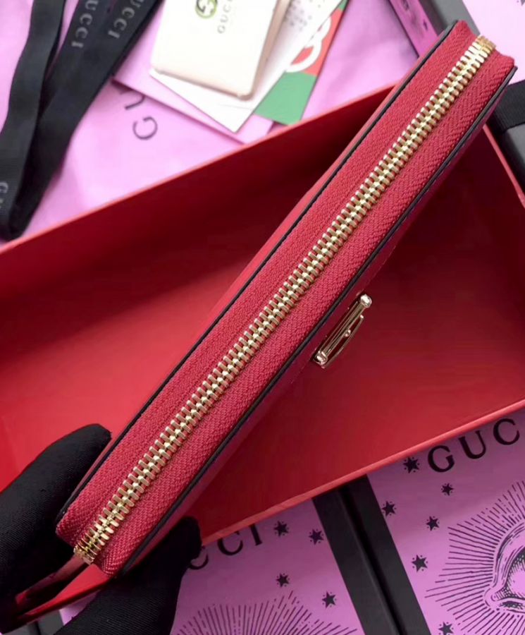 GG Sylvie leather zip around wallet 476083